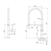 Phoenix Blix Flexible Hose Sink Mixer Matte Black